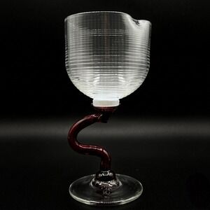 Master Studio Art Glass Serpentine Stem Mezza Filigrana Tasting Goblet 1996‎